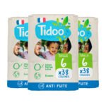 TIDOO 38 unités couches t6 16-30kg hypoallergéniques nature