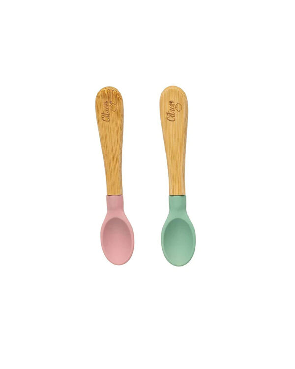 Citron Set de 2 cuillères en Bambou Rose / Vert