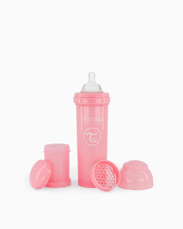 TWISTSKHAKE Biberon anti-colique 330 ml 4 mois+ / Rose