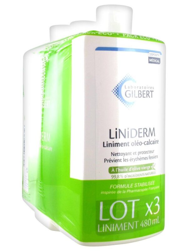 Gilbert Liniderm Liniment Oléo-Calcaire à l'Huile d'Olive Vierge 480ml - LOT de 3