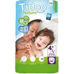 TIDOO 48 unités couches t4+ 9-20kg hypoallergéniques nature