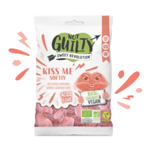 Not Guilty Kiss Me Softly Bonbon Bio Gélifié Acidulé Saveur Framboise/Pamplemousse Sachet 100 G