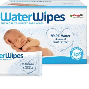 WaterWipes Lingettes Pures à l'eau- 720 lingettes Paquet de 12X60