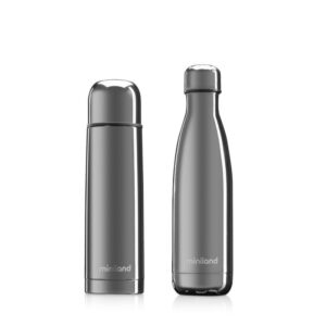 Miniland Lot De 2 Thermos My Baby & Me Silver 500 ML