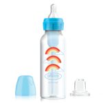 Dr. Brown’s BIBERON OPTIONS+ WIDE-NECK BABY BOTTLE WITH SIPPY SPOUT 2-IN-1 TRANSITION KIT Bleu 250 ml