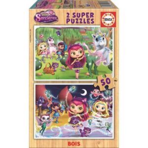 Puzzle Mini Sorcières 2 x 50 Pièces en Bois