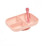 Set Repas Silicone Béaba avec ventouse 2 Pièces Rose +6 mois