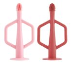 Tiny Twinkle LOT de 2 Brosses à dents d'apprentissage en silicone Rose / Bourgogne