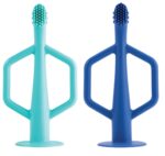 Tiny Twinkle LOT de 2 Brosses à dents d'apprentissage en silicone Menthe / Indigo