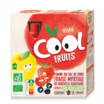 COOL FRUITS POMME DE PROVENCE FRAISES MYRTILLES - 4 gourdes de 90g