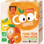 COOL FRUITS POMME PÊCHE ABRICOT Pack de 4 gourdes de 90g