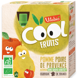 COOL FRUITS POMME POIRE DE PROVENCE -4 gourdes de 90g