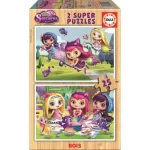 Puzzle Mini Sorcières 2 x 25 Pièces en Bois  +4 ans