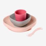 Set Repas Silicone Béaba Rose - 4 Pièces +6 mois