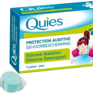 QUIES - protection auditive silicone special natation pour enfant - boite de 3 paires