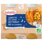 Babybio Carotte Courge Butternut & Riz 2x200g 6m+