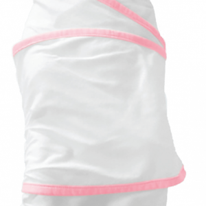 Couverture d'emmaillotage pour nouveau-né 100% coton + bonnet Rose et blanc