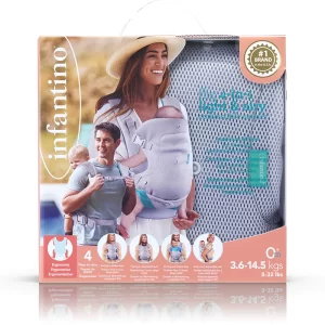 Infantino Porte-bébé Flip Light & Airy Ergonomique 4 en 1 Gris