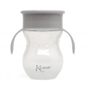 KIOKIDS TASSE STEP 3 AVEC POIGNÉES 270ML GRIS 360° 12M+