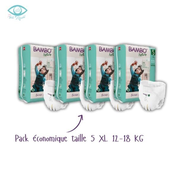Pack 4 BAMBO NATURE CULOTTE D’APPRENTISSAGE TAILLE 5 XL 12-18 KG