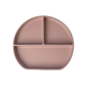 YUMMY Assiette en Silicone Multi-Compartiments avec Ventouse 4M+Blush